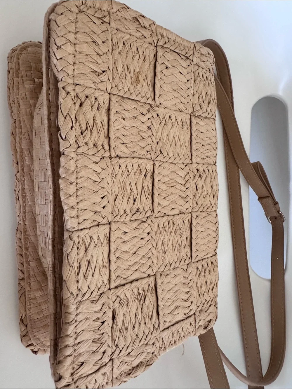 Woven Raffia Straw Crossbody Bag Coastal Grandmillennial Boho Beach Vacation H&M